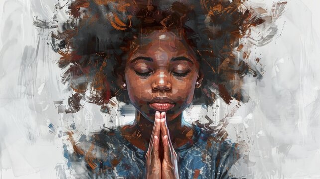 A woman sitting comfortably with her eyes closed, possibly in meditation or contemplation