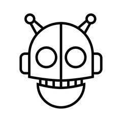 Robot Head Line Icon