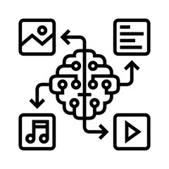 Multiple Content Generation Line Icon