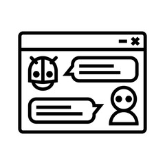 Browser Artificial Intelligence Line Icon