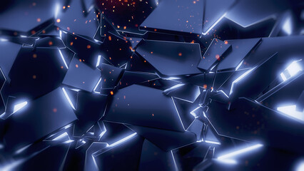 Abstract background with broken elements