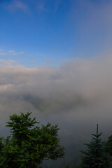 Clouds and fog over mountains in Rize, Turkey