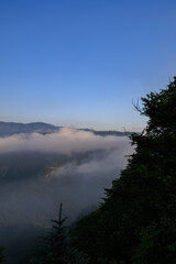 Clouds and fog over mountains in Rize, Turkey