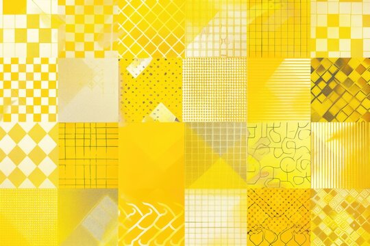 A composition of yellow and white squares, arranged in a grid