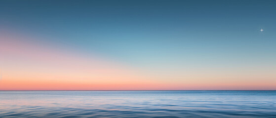 Obraz premium Serene Ocean Horizon at Sunset with Gentle Ripples.