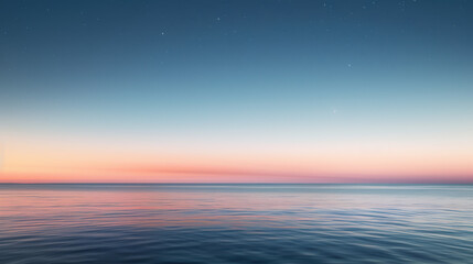 Serene Ocean Horizon at Sunset with Gentle Ripples.