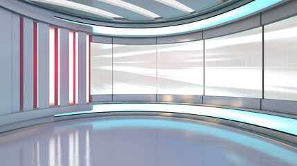 Obraz premium Television studio, virtual studio set. ideal for green screen compositing