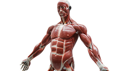 Human Muscular System Model on transparent background