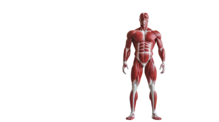 Human Muscular System Model on transparent background