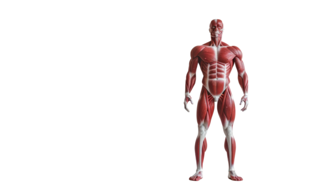 Human Muscular System Model on transparent background
