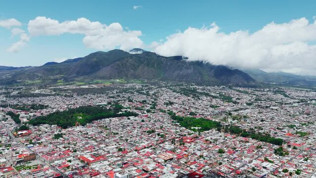 Aerial View of the Historic Downtown of Tepic and the San Juan Hill. Nayarit, Mexico