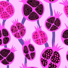 Abstract fruit seamless pomegranate pattern for wrapping paper and fabrics