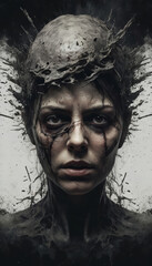 portrait of a person with a mask