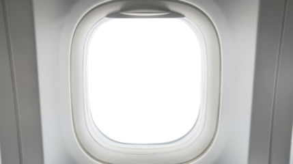 Airplane window on transparent background