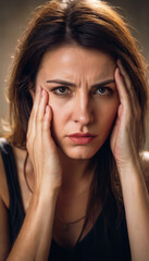 portrait of a worried woman