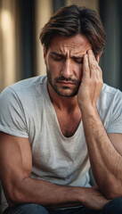 man with headache
