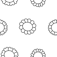 Bud flower plant. Seamless pattern. Coloring Page. Nature and spring. Hand drawn style. Vector drawing. Design ornaments.