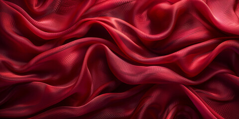 Fototapeta premium design product your space empty background fabric beautiful pleats soft wavy fabric shiny background satin silk red 