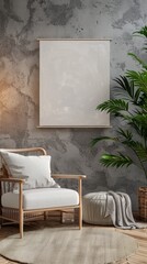 Canvas mockup in modern interior