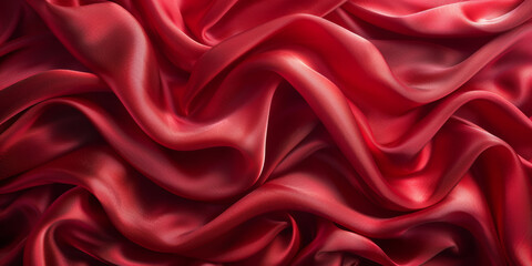 Obraz premium design product your space empty background fabric beautiful pleats soft wavy fabric shiny background satin silk red 