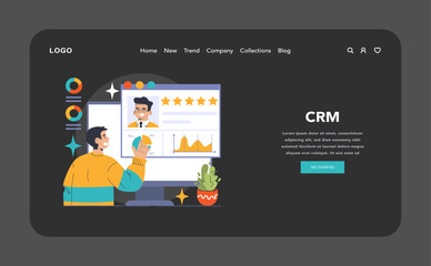 CRM concept. Flat vector illustration