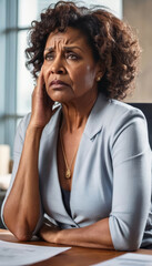 Fototapeta premium busniesswoman worried, woman with headache 