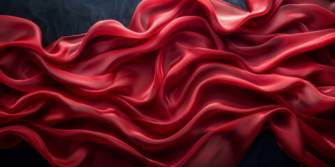 Obraz premium design product your space empty background fabric beautiful pleats soft wavy fabric shiny background satin silk red 