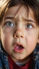 portrait of a shocked boy