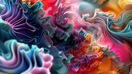 Complex abstract pattern with vivid colors