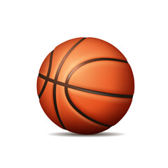 Fototapeta premium Basketball. 3D ball. Vector clipart isolated on white background.