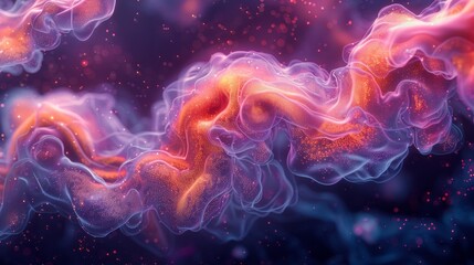 Naklejka premium Glow in the Dark Picture. Vibrant Inticrate Bacterial in 3D Rendering