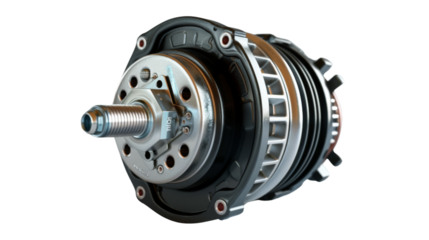 Electric motor on transparent background