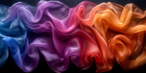 Obraz premium background textile Pattern Texture Wave Color Luxury Sexy Fabric Industry Silk Cloth Linen Passion Satin Material Bedding Smooth Backdrop Threads Pure Clean Clear Curtains 