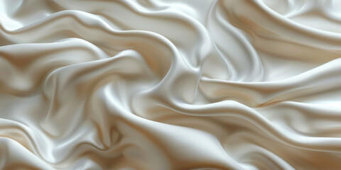 Fototapeta premium satin background White fabric Backdrop Pattern Abstract Texture Design Fashion Vintage Space Wave Color Luxury Wallpaper Beautiful Shape Curtain Textile 