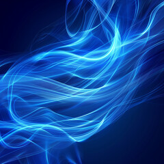Obraz premium A blue and white image of a flame with a blue background. The flame is very long and has a lot of detail