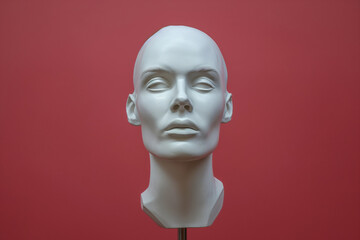  Mannequin Head on Stand, Solid Color Background