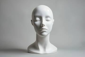  Mannequin Head on Stand, Solid Color Background