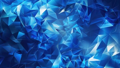 Obraz premium Blue polygonal background with lines and triangles in the style of dark blue color Generative AI