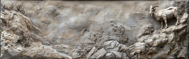 3d goat Wallpaper Background golden art for digital printing wallpaper, mural, custom design wallpaper. AI generated illustration