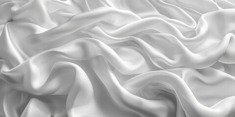 Fototapeta premium satin background White fabric Backdrop Pattern Abstract Texture Design Fashion Vintage Space Wave Color Luxury Wallpaper Beautiful Shape Curtain Textile 