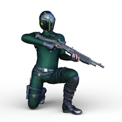 サイバー戦士　3DCGレンダリング