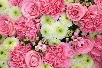 Pink wedding flowers