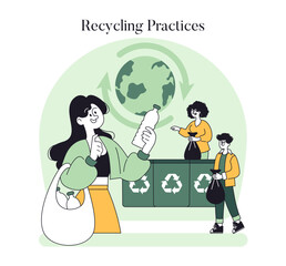 Eco Friendly Lifestyle. Flat Vector Illustration