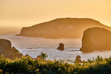 Sunset Over Arch Rock and Cliffs, Samuel H. Boardman State Scenic Corridor
