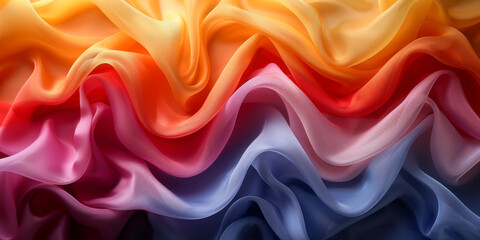 Obraz premium background silk Satin Pleated pleats Delicate drapery fabric abstract Pattern Texture Design Fashion Art Concept Wave Color Luxury Wallpaper Colorful Beautiful Textile 