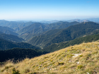view on the mountains in the Southern French Alp on a sunny late summer day