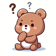 Obraz premium cute bear confused cartoon vector icon illustration