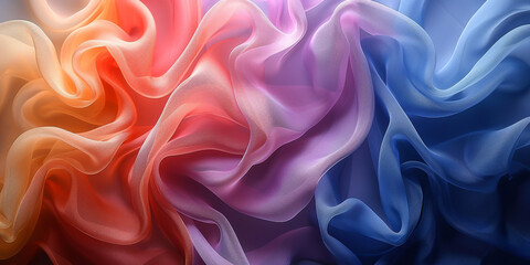 Obraz premium background silk Satin Pleated pleats Delicate drapery fabric abstract Pattern Texture Design Fashion Art Concept Wave Color Luxury Wallpaper Colorful Beautiful Textile 