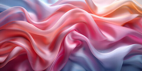 Obraz premium background silk Satin Pleated pleats Delicate drapery fabric abstract Pattern Texture Design Fashion Art Concept Wave Color Luxury Wallpaper Colorful Beautiful Textile 