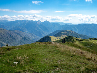 view on the mountains in the Southern French Alp on a sunny late summer day